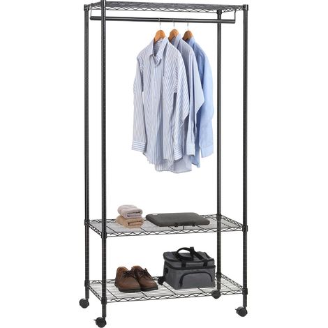 Portant à vêtements BRINDISI, en métal noir (1/4)