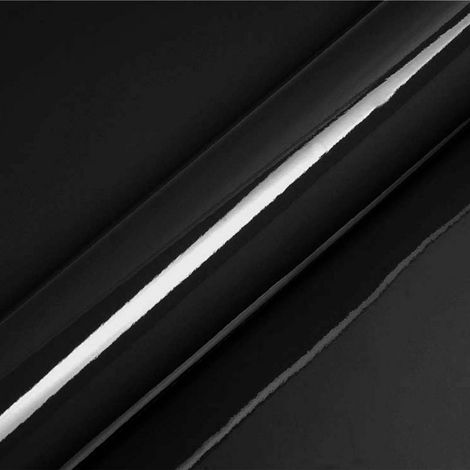 DIMEXACT - Vinyle covering noir brillant pour surface plane avec colle airflow - 122 cm x 0.5 m - En Rouleau