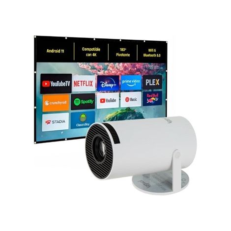 Proyector iggual Pack mini proyector + pantalla 120 plegabl HD 1280 x 720 px