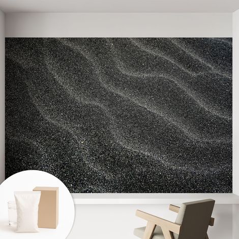 Papier peint intissé mural avec imprimé motifs décoratifs - style contemporain - Colle incluse gratuite Vagues de sable 152x104 cm (1/5)