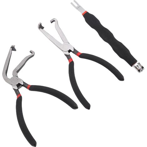 Ensemble de 4 Pinces Déconnexion électrique, Outil Ergonomique Multifonctionnel Efficace pour Connecteurs électriques Automobiles, avec Construction en Acier à Haute Teneur (Black) Black - (1/5)