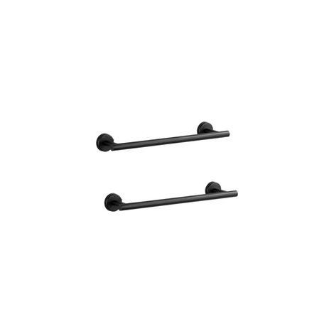 2PCS Barre Porte-Serviettes, Acier Inoxydable Porte Serviette Salle de Bain, Montage Mural, Peinture Noire