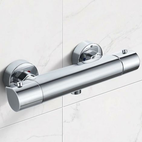 Miscelatore termostatico per doccia, miscelatore termostatico per doccia, rubinetto per doccia, miscelatore termostatico con blocco di sicurezza, doccia termostatica a 38℃ in ottone, cromato (1/5)
