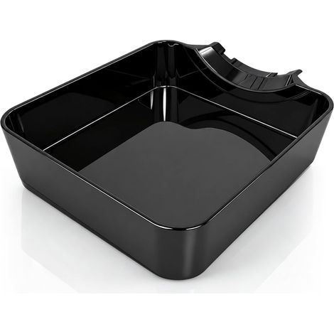 Bac d'égouttement pour machine à laver, bac de récupération d'eau en ABS robuste, ajustement exact et profil bas, bac de vidange pour la prévention des fuites, noir (1/5)
