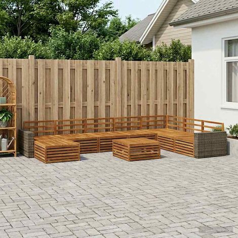 vidaXL Outdoor-Sofagarnitur 9 pcs Natur Massivholz Akazie (1/5)