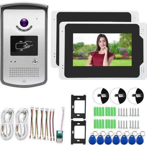 Sonnette vidéo WiFi 7 pouces TFT 2 écrans 1080P, interphone de porte étanche avec vision nocturne, système d'entrée compatible TUYA/AU. (1/5)