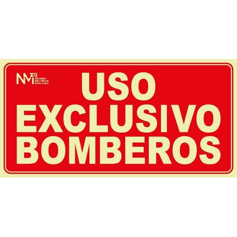 CARTEL PVC 20 25 USO EXCLUSIVO BOMBEROS