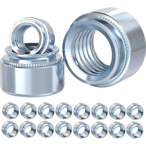 20 Stück Nietmuttern, verzinkte Nietmuttern aus Kohlenstoffstahl, M4-2 mm Nietmuttern, Metallbefestigungswerkzeug für Bleche, Geräte