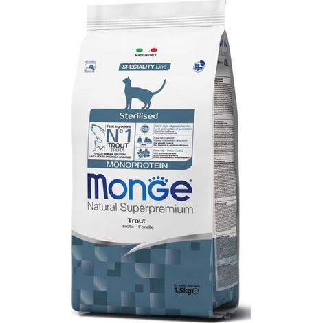 Monge Cat Natural Superpremium Sterilizzato Trota - Monge Cat Natural Superpremium Sterilizzato Trota - Sacco Da 400 Gr