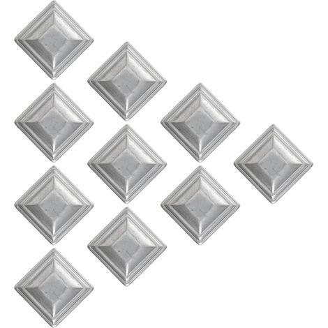 Capuchons Métalliques Argenté Lot de 10 Protection pour Poteaux de Clôture et Barrières pour Poteau Cloture en Fer Usage Extérieur (1/5)