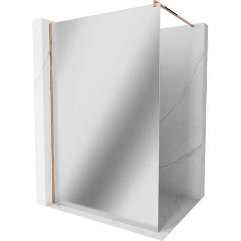 Mexen Kioto Duschwand 80 x 200 cm, Spiegel 8 mm, Rosa Gold - 800-080-101-60-50