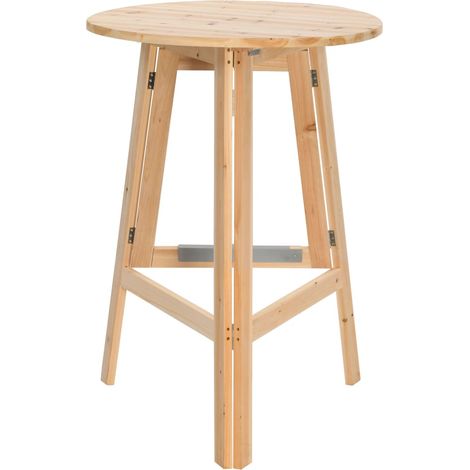 Foldable Bar Table 78 cm Fir Wood vidaXL