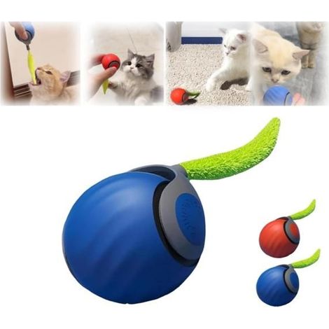 Speedy Tail 2.0, Speedy Tail Katzenspielzeug, bewegliches Indoor-Katzenspielzeug, hüpfender Rollball mit Schwanz, USB-wiederaufladbar, Geschwindigkeitsregulierung (1/5)