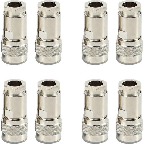 Lot de 8 connecteurs coaxiaux RF de type N mâles à pince pour câbles RG8, LMR400, RG165 et RG213 (7D-FB). (1/5)