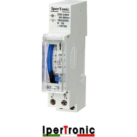 Interruttore Orario Meccanico timer 24h da 1 Modulo Din