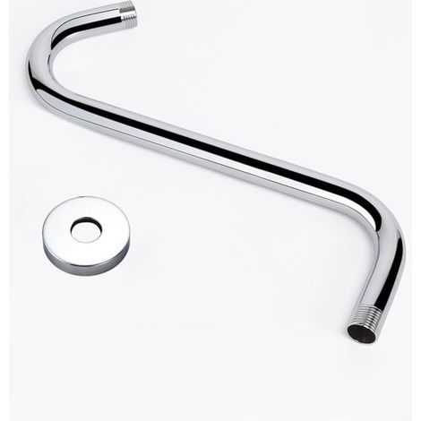 Ou argent/noir. Bride de plafond, fixation murale – 11 pour pommeau de douche d'extension de 20 cm (8 po) en acier inoxydable avec bras de douche effet pluie en acier pour salles de bains modernes (ar (1/5)