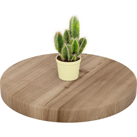 LAMO Manufaktur Holzplatte rund 40 cm aus Naturholz  Tischplatte für Couchtisch, Kaffeetisch,  Stärke: 40 mm  Farbe: Nussbaum