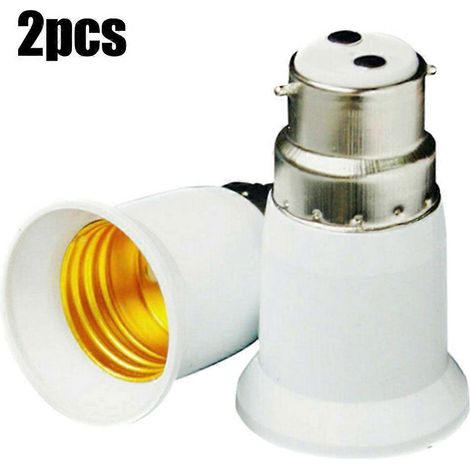 2 adaptateurs B22 vers E27 à baïonnette pour ampoules à vis Edison encastrées (2 pièces) (1/3)
