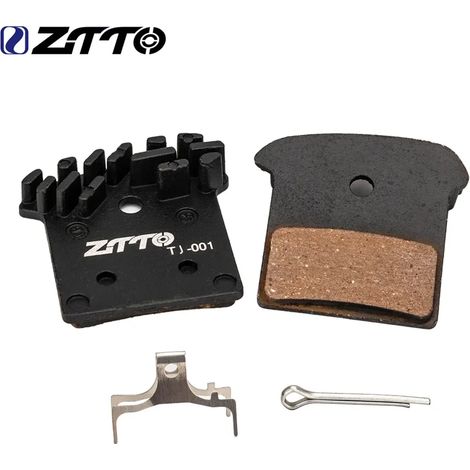 Plaquettes de frein à disque hydrauliques semi-métalliques silencieuses en résine-céramique, refroidies et conçues pour les vélos, compatibles avec les étriers de VTT SLX, XT et XTR. (1/5)
