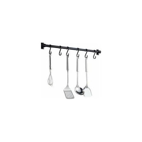 Barre de Suspension Cuisine en Aluminium sans Perçage, Étagère Murale pour Ustensiles et Planche à Découper, Organisateur de Rangement Suspendu Style Européen (1/4)