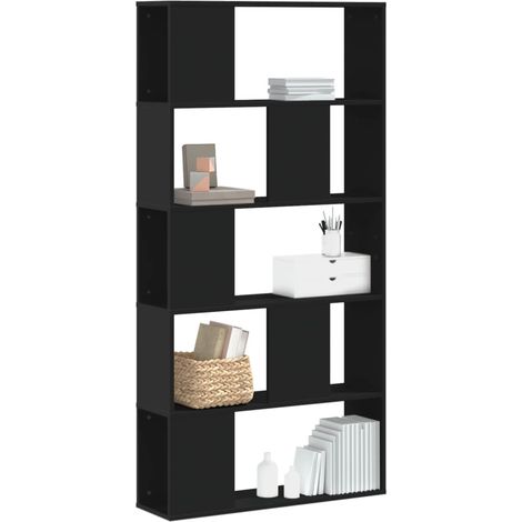 Bücherregal 5 Böden Schwarz 80,5x23,5x162,5 cm Holzwerkstoff