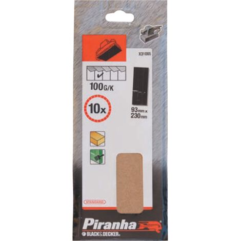 pack de 10 feuilles perforA es piranha X31105 93X230 mm black &amp decker gr. 100