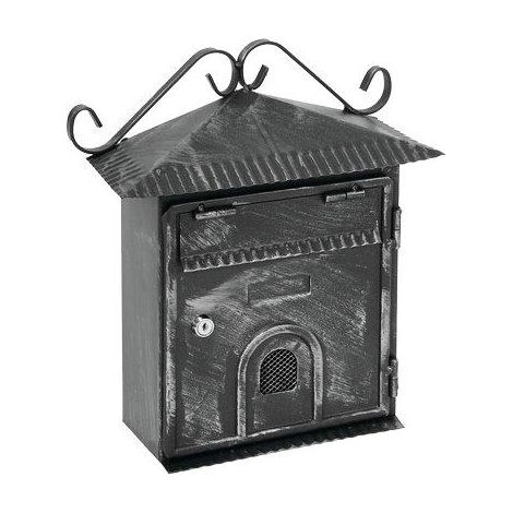 CASSETTA POSTA PORTONCINO PLUS  ACCIAIO VERN NERO/ARGENTO MM 220X80 H.MM 340