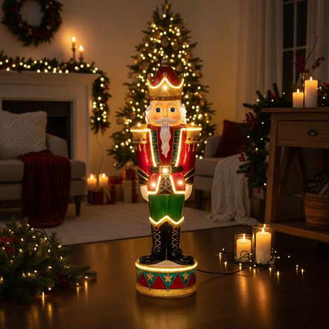 Statuetta soldatino schiaccianoci con Led per decorazioni natalizie, 93 cm (1/5)