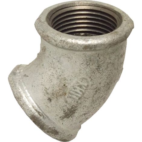 Codo de hierro fundido galvanizado de 45 grados, GW 3/4 de pulgada
