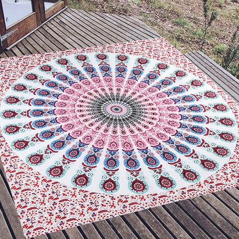 Böhmischer indischer Mandala-Wandbehang, Wandteppich, Wandbehang (1) (1/5)