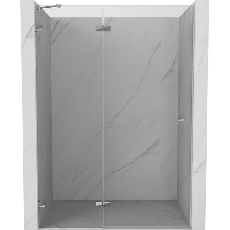 Mexen Lunar puertas de ducha abatibles izquierda 130 cm, transparente, cromo - 834-130-000-01-00-L (1/5)