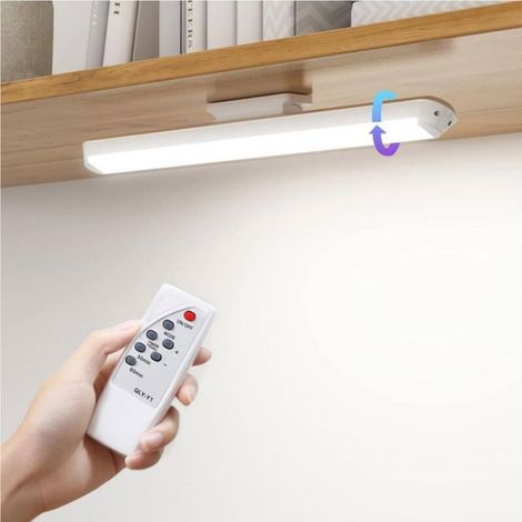 LED Lampe Dimmable de Placard 34cm avec Télécommande, Applique Murale Tactile et Rechargeable, Lumière Réglette Led Ajustable sous Meuble Cuisine Sans fil à 3 Modes d'Eclairage 4000K-6500K (1/5)