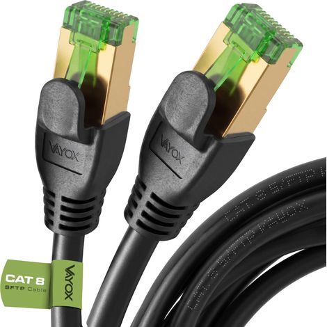 VAYOX VA0463-3 Cat.8.1 26 AWG 40 Gbit/s SFTP Patchkabel Netzwerkkabel 3 m (1/5)