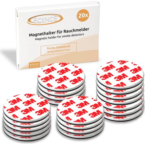 20x Magnethalterung 50mm für Rauchmelder Feuermelder Magnet-Befestigung (1/5)