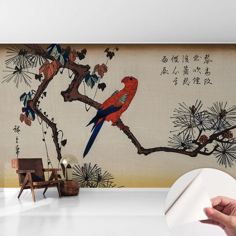 Tapete Selbstklebend - Fototapete mit Motiv - Wandtapete modern - Wanddeko Vogel auf einem Ast 416x254 cm (1/5)
