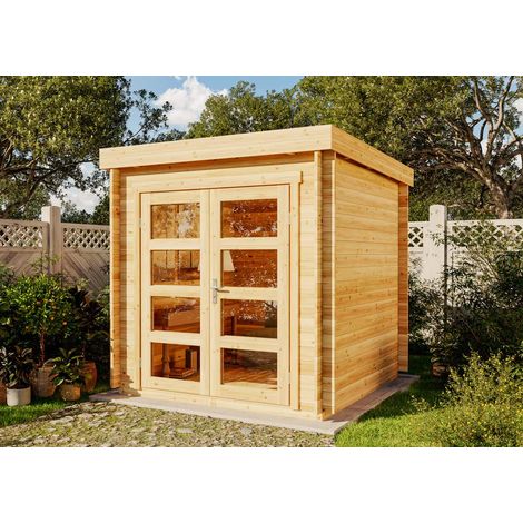 Kit tout-en-un  Abri de jardin Paloma Petit Naturel , 28 mm Épaisseur paroi 230 x cm