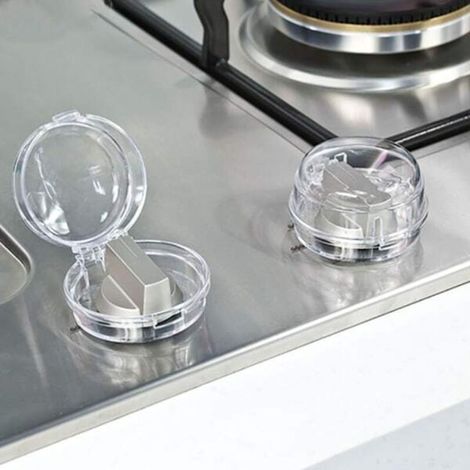 Lot de 6 protections transparentes pour boutons de cuisinière, résistantes à la chaleur et sécurisées pour enfants, compatibles (1/4)