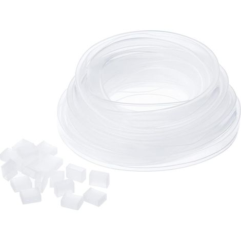 Silicone Tube Manche, 1 Ensemble Protection Manche avec 20pcs Terminal Capuchons Apte 5050/5630/5730 10mm Large Bande LED, Transparent (1/5)