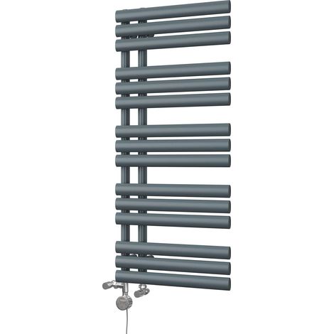 Percival - Anthracite Dual Fuel Towel Rail H1120mm x W500mm Thermostatic (1/3)