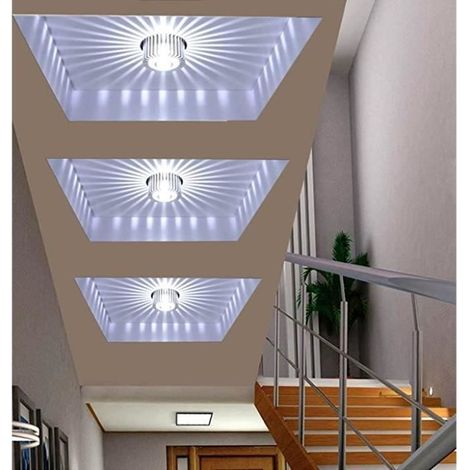 Lumières de portail de couloir modernes, plafonniers créatifs, appliques murales de tournesol montées, Asile Lights 3W, blanc (1/4)