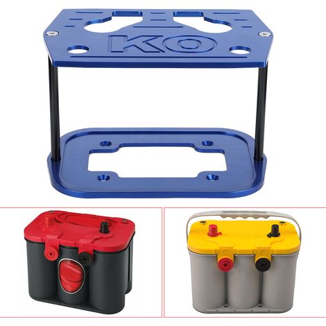 Support de fixation de plateau de batterie en acier inoxydable pour batterie Optima 34/78, rouge, jaune et bleu. (1/5)