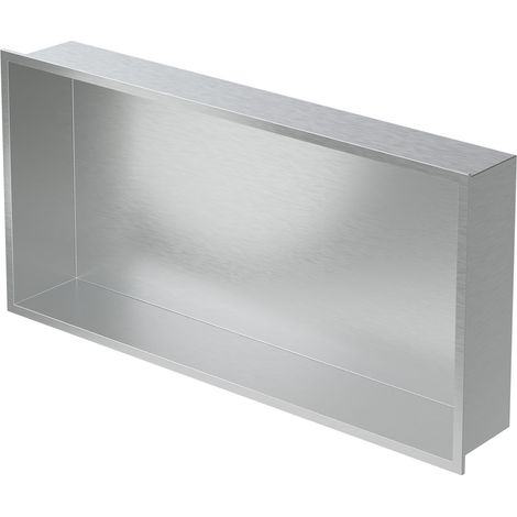 LuxeBath Nicchia a Parete in Acciaio Inossidabile 60x30x10 cm Argento Nicchia per Doccia con Telaio Ripiano Incorporato Nicchia Piastrellabile per Bagno Ripiano per Doccia Supporto di Stoccaggio