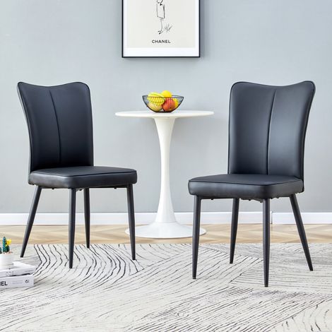 MEUBLIV 2 Esszimmerstühle 45x44x89 cm, schwarz – ergonomische Rückenlehne (1/5)