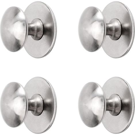 Boutons de placard adhésifs, boutons de placard de cuisine auto-adhésifs, poignées de tiroir, 4 pièces (argent brossé) (1/4)
