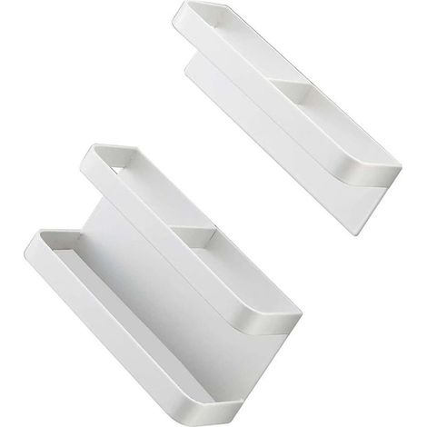 Porte-parapluie magnétique (blanc), support décoratif sans perforation, fixation murale, idéal pour couloir