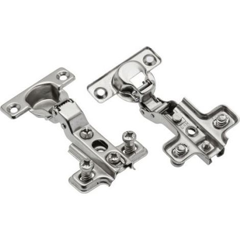 Charnière Encastrée - Diamètre 26 Mm - Guide Hauteur H=0 - Vis Euro Incluses - Par Paquet De 10