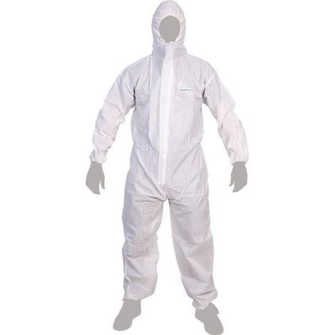 Buzo desechable de protección química tipo 5 y 6 blanco talla L (1/5)