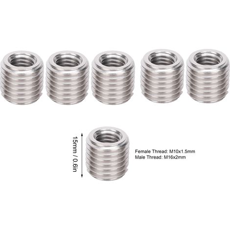 Packung mit 10 Grobgewinde-Reparaturmuttern, Spezifikationen: Innengewinde M101,5, Außengewinde M162, Länge 15 mm. (1/5)