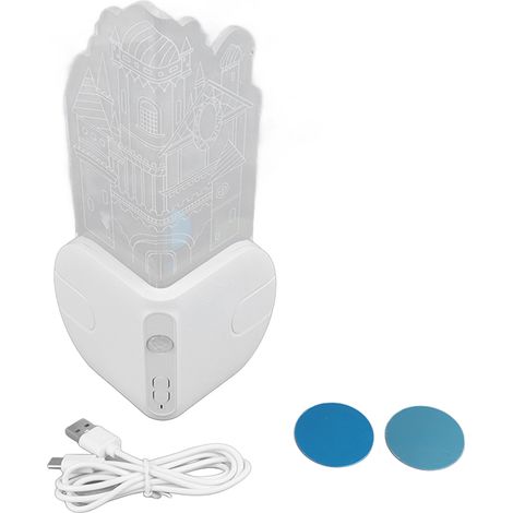Lampe de nuit murale de château sensorielle USB - Base acrylique 18650 lithium - Système magnétique pour coins/escaliers/chambre