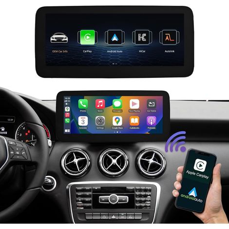 Road Top 10,25" Écran CarPlay pour A CLA GLA Class(2013-2015)  pour W176 C117 X117 X156 avec NTG4.5/4.7, HD Autoradio Écran Tactile Linux, CarPlay sans fil, Android Auto, Mirrorlink (1/5)